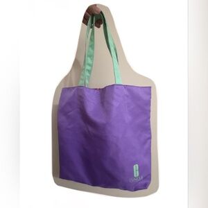 Clinique Purple and Mint Green Tote Bag